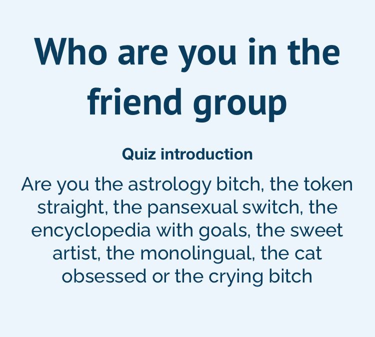 Are You A Bitch Quiz
